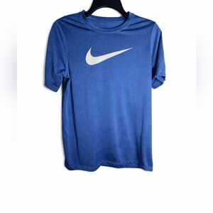 Nike Dri-Fit Youth XL Blue Athletic T-Shirt White Swoosh